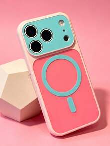 ShellaStory Casing Ponsel Magnetik Fashion Dopamine Color Blocking Kompatibel Dengan iPhone 18 17 Pro Max 17 Pro 17 Pro 16 14 15 Pro Max 14 15 16 17 18 Pelindung Warna Permen Kreatif - Berwarna merah muda - View 1