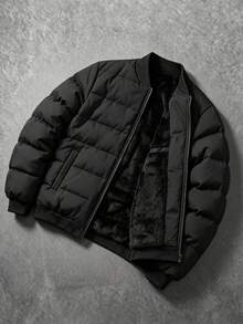 Manfinity Homme Men's Winter Fashion Versatile Jacket - Black - View 2