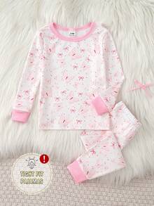 Setelan Atasan Lengan Panjang dan Celana Motif Kupu-kupu untuk Bayi Perempuan, Bahan Kain Lembut dan Hangat untuk Musim Gugur dan Musim Dingin, Pas di Badan. - MultiWarna - View 4