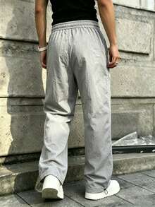 Sport MetroGents Celana Panjang Olahraga Pria dengan Motif Huruf - Dark Grey - View 2