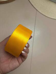 1/5 PCS Pita Pembungkus Kado Berwarna Lebar 4cm * 22m, Pita Anyaman, Pita Satin, Pita, Anyaman, Digunakan untuk Dekorasi Mawar, Pita Kemasan Kotak Kado - Kuning - View 7
