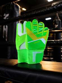 1 Pair Adult Soccer Goalkeeper Gloves With Finger Protection, Anti-Slip Wear Resistant Training Goalie Protective Gear - Green - View 4