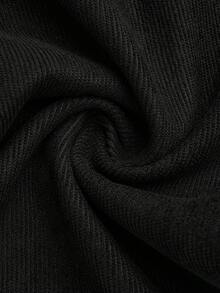 POPSWAY Plus Size Women's Multi-Pocket Corduroy Casual Western Straight Leg Cargo Pants, Autumn/Winter Fall Airport Formal Black - Black - View 6