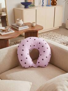 SHEIN 1 Piece Of Soft And Comfortable Polka Dot Printed Neck Pillow, Suitable For Travel, Travel And Home Furnishing - Purple dot - View 9