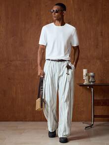 Manfinity RebelGame 3pcs Pack Men's Casual Knit Solid Color Short Sleeve T-Shirts, Suitable For Daily Wear - Multicolor - View 4