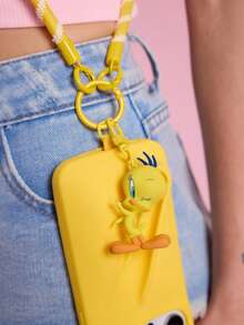 LOONEY TUNES X SHEIN Tali Gantungan Ponsel - Kuning - View 2