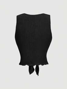 SHEIN MOD 2件組 V領前綁帶背心，極簡時尚、嬉皮、街頭風、波希米亞、熱帶度假風、辣妹風、性感、西部風、派對上衣 - 棕色 - 查看 7