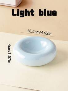 Donut Shape Ceramic Pet Bowl - Stylish Snack And Water Bowl. Large Capacity Anti-Tip Simple Cat Food Bowl-Easy To Clean-Suitable For Small To Medium Pets-Wide Brim Anti-Spill Design-Beautiful Pet Food Bowl - 100ml - View 8