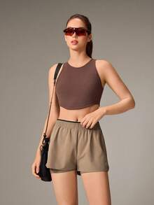OutZeal Women's Colorblock Casual Daily Outdoor Shorts - Brown - View 6