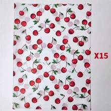 1包可愛時尚櫻桃印花禮品包裝薄紙，50*35cm薄紙，適用於禮品包裝、衣物防潮、紅酒包裝、禮盒填充、易碎品保護，生日、情人節、聖誕禮物裝飾 - 紅色車厘子 - 查看 14