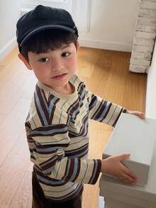 DAZY Baby Boys Round Neck Striped Korean Style Long Sleeve Top Toddler Fall - Multicolor - View 7