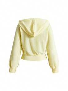 Sweetness Cute Yellow Towel Fabric Embroidered Sweatshirt Women's 2 Pieces Set - Light Yellow - View 8