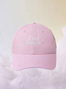 SHEIN X Care Bears 時尚經典休閒甜美基礎百搭運動風粉色可愛熊女士棒球帽 防曬遮陽 日常穿搭 立體版 禮物 - 粉色 - 查看 3