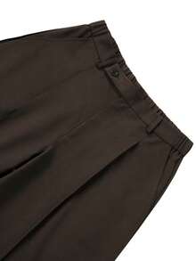 HUEFORM Men's Premium Curved Leg Trousers, Relaxed Fit, Stylish Retro Home & Commute Old Money Style Barrel Leg Loose Casual Pants - Coffee Brown - View 5