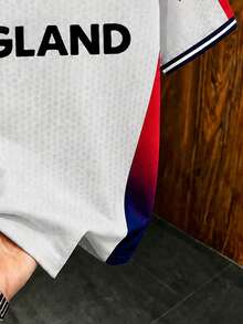 Manfinity Gritte Field Men's Letter Pattern Patchwork Color Casual Daily Football Short Sleeve Top - Multicolor - View 4