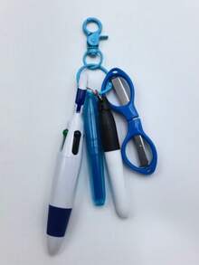 1/6 Set Nurse Badge Pen Tool Accessories Include Nursing Keychain Clip Set 4-In-1 Ball Pen With Mini Stainless Scissors For Nurse Doctor Day Gift, Back To School - multicolor - View 15