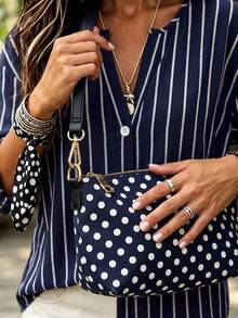 Holdful Holdful Women's Casual Striped Long Sleeve Shirt, Autumn - Navy Blue - View 7