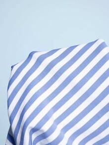 SHEIN Sovereign Charm Women's Fashion Striped Sports Jumpsuit - Blue and White - View 7