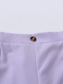 SHEIN 男童纯色V领马甲和长裤绅士套装，适合正式场合 - 紫色 - 查看 4