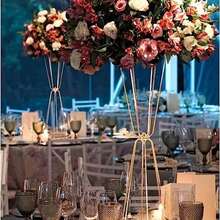 2/4/6/10pcs Gold Vases, Elegant Gold Flower Stands, Wedding Table Centerpiece Decor, Anniversary Celebration, Birthday Party, Home Reception, Christmas And Halloween Decorations, Wedding Aisle Flower Stands And Other Artificial Flower Stands - Flower Stand - View 7