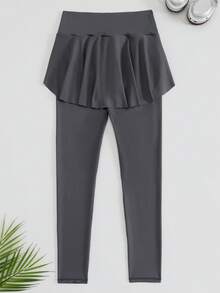 SHEIN Sports Eassivo Lady High-Waist Pants And Tight Pants - Grey - View 2