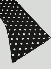 Sweetra Gaun Wanita Musim Semi/Panas Terbaru Seksi Elegan dengan Bahu Asimetris, Tekstur Renda, Ruffle, dan Hem Asimetris dengan Hiasan Pita di Bahu, Cocok untuk Tahun Baru/Malam Musim Gugur - Hitam dan Putih - View 9