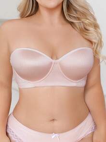 PetitDoll 1pc Smooth Rusty Dusty Plus Size Strapless Bra Party Summer Kawaii Rusty Dusty Kawaii - Baby Pink - View 1