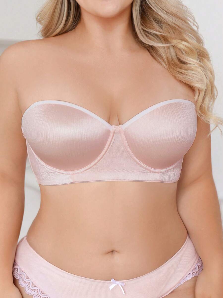 PetitDoll 1pc Smooth Rusty Dusty Plus Size Strapless Bra Party Summer Kawaii Rusty Dusty Kawaii - Baby Pink - View 1