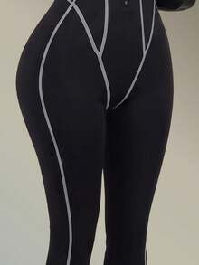 Amplova Women's Zipper Front Back Cutout Design Sports Jumpsuit - Black - View 9