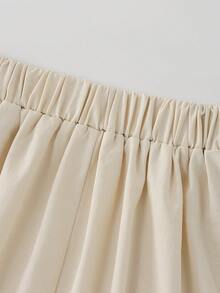 GlowEve Women's Solid Color High Waist Button Design Pocket Casual Skirt - Apricot - View 7