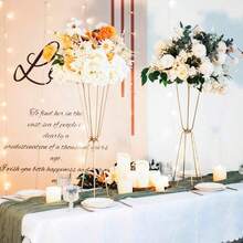 2/4/6/10pcs Gold Vases, Elegant Gold Flower Stands, Wedding Table Centerpiece Decor, Anniversary Celebration, Birthday Party, Home Reception, Christmas And Halloween Decorations, Wedding Aisle Flower Stands And Other Artificial Flower Stands - Flower Stand - View 3