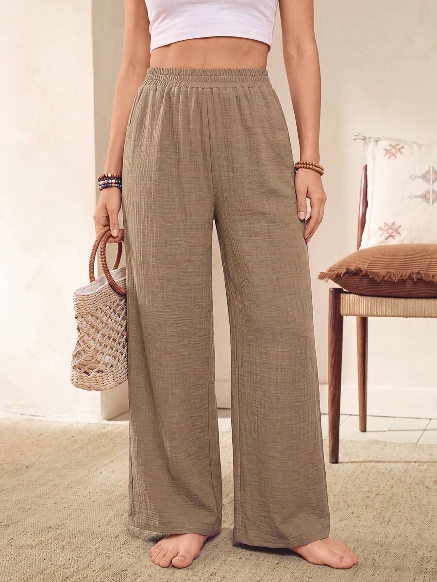 EMERY ROSE Women Pants Kantong Plain Casual - Khaki - View 1