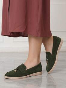 Sleekvia Women's Casual Comfortable Flat Loafers, Versatile For Daily Wear For Christmas - Green - View 5