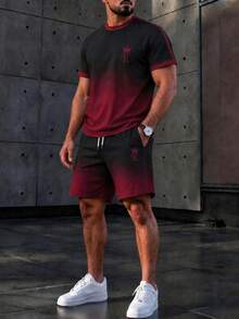 Gym Rark Set Olahraga Pria Kaos Lengan Pendek dan Celana Pendek Motif Mahkota, untuk Gym - MultiWarna - View 4