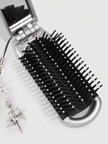 ROMWE Kawaii 1 buah Set Sisir & Cermin Lipat Kucing Hitam Lucu, Sisir Airbag untuk Kembali ke Sekolah, Cermin Sisir Portabel DIY, Sisir Kecil Dekoratif Berbentuk Bintang Gaya Y2K - Warna 14 - View 7