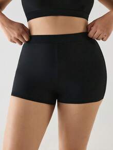 YARNWELL Women's Plus Size Solid Color Bikini Bottoms - Black - View 5