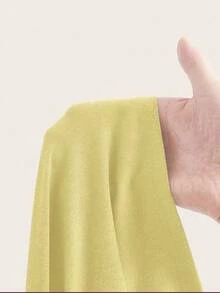 SHEIN EZwear 大码女式灰色/黑色夏季连衣裙 - 黃色 - 查看 11