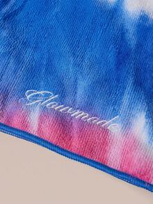 GLOWMODE 1件裝 Stay Dry 紮染快乾超細纖維機能毛巾，適合日常運動休閒、健身房健身、海灘旅行度假、夏季穿著 - 粉藍扎染 - 查看 4