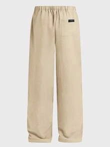 COMVAIL Men's Plus Size Casual Pants With Drawstring Waist And Pockets For Office And Commute - Khaki - View 7