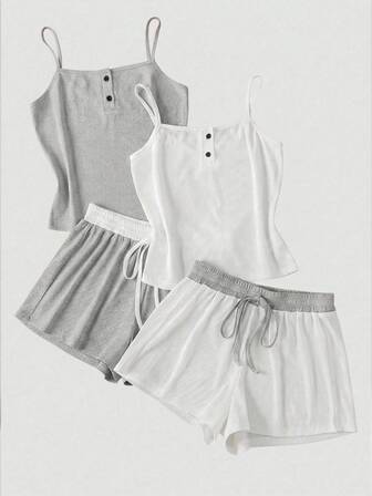 Chillnights 2件套女士休闲吊带家居服套装