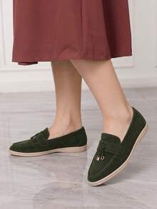 Sleekvia Women's Casual Comfortable Flat Loafers, Versatile For Daily Wear For Christmas - Green - View 3