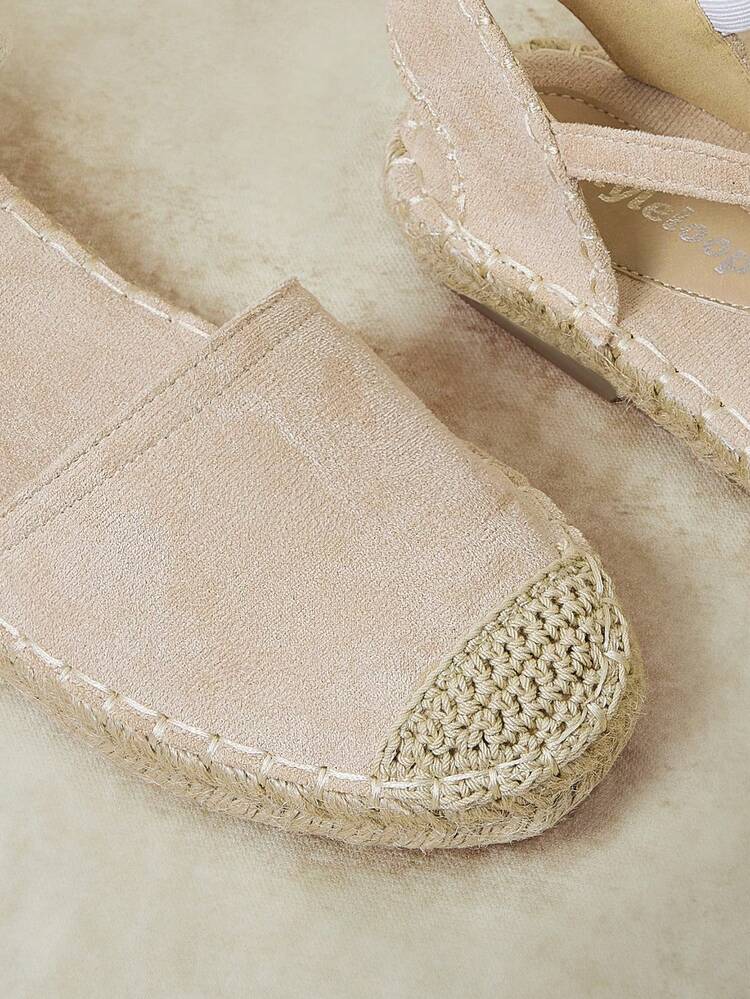 Styleloop Ladies, Straw Twine, Buckles, Lame Heels, Platform Flats. - Apricot - View 4