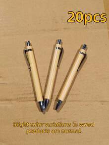 3/5/10/20/50Pcs Bamboo Wooden Ballpoint Pen, Retractable Smooth Writing Gift Pen For Office, School, Home, Business, Promotional Giveaway - Bamboo Pen - View 11