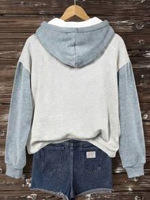 SHEIN LUNE 女款休閒連帽衛衣，鯨魚印花，夏季服飾，街頭風，適合日常通勤、約會、派對、秋冬/夏季、婚禮、海灘、畢業典禮，優雅休閒，外出穿搭，Y2K，音樂節穿搭，度假服飾，開學穿搭 - 彩色 - 查看 2