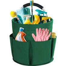Cleaning Storage Basket With Handle, Cleaning Supplies Organizer, 17l Foldable Storage Basket, Cleaning Storage Organizer, Portable Multi-Functional Cleaning Bucket Bag, Suitable For Home, Garden (Black) - Upgraded Version - View 9