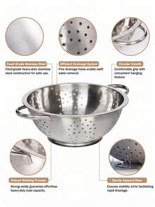 Stainless Steel Pasta Vegetable Strainer, 24cm X 9cm - 24cm - View 3