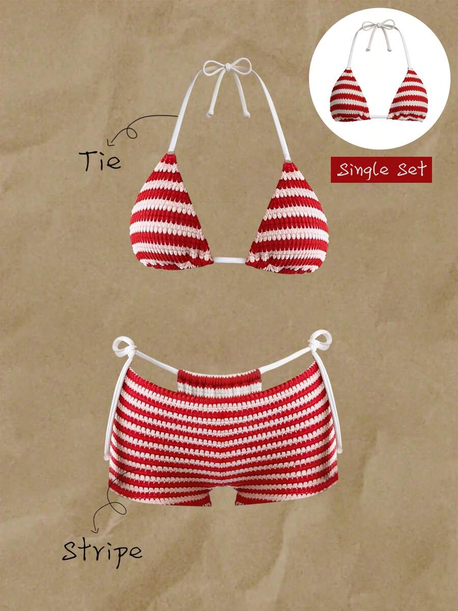 Elavelle Multicolor Halter Sleeveless Bikini Top In Fabric With Micro Crop Fit - Multicolor - View 1