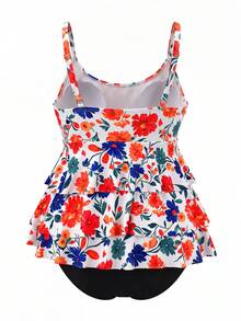 Swim Lushoire 2026 Spring/Summer New Plus Size Tank Style Printed Bikini Swimwear - Multicolor - View 6