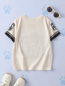SHEIN | PAW Patrol Young Boy Round Neck Letter Cartoon Print Casual Daily Short Sleeve T-Shirt - Multicolor - View 2