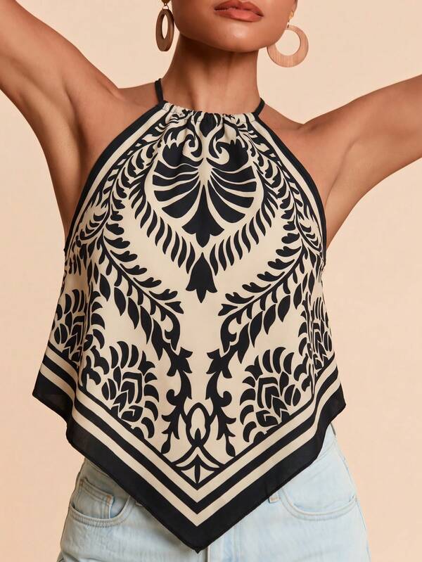 Travachic Blusa versátil de mujer con rayas, bloques de color y bajo asimétrico